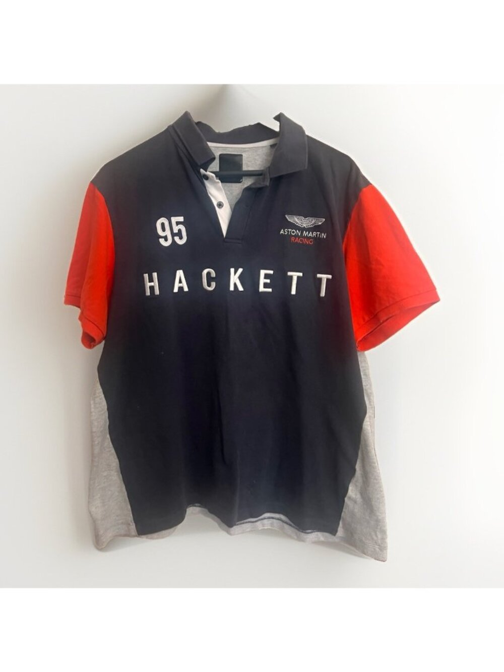 Hackett Aston Martin Racing Shirt Mens XLarge XL Navy Polo Motorsport Bb